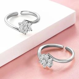Peora Cubic Zirconia Studded Adjustable Toe Ring Stylish Fancy Daily Regular Jewellery for Women-image-72