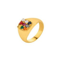 GenZcomplex Gold-Plated Brass Crystals Finger Ring-image-78