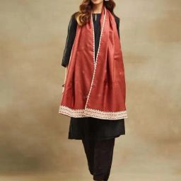 Fabindia Maroon Woven Pattern Stole-picture-42