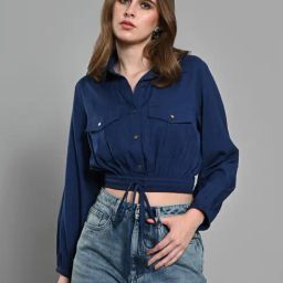 Izel Blue Regular Fit Casual Shirt-image-30
