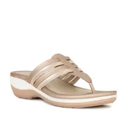 Hush Puppies by Bata Women's LUNA Rose Gold Thong Wedges-image-48