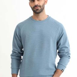 Rare Rabbit Teal Regular Fit Solid Sweatshirt-image-79