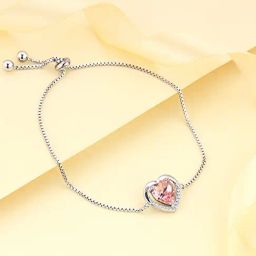 GIVA 92.5 Sterling Silver Valentine Adjustable Bracelet-image-82
