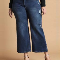 Allen Solly Navy Mid Rise Flared Jeans-image-50