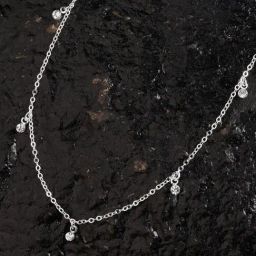 Accessorize London Silver Heart Station Necklace for Women-92