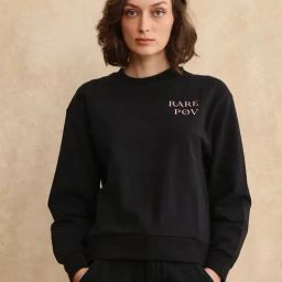 RAREISM Black Cotton Blend Printed Long Sleeves Sweatshirt-image-59
