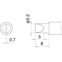 Hakko Soldering Tip Integrated Heater 5.2D Type Steel FM2030, T22-D52-image-51