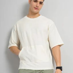 celio celio* Cream Relaxed Fit Cotton Crew T-Shirt-picture-25