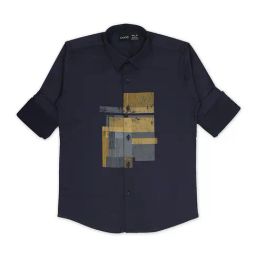 Cavio Kids Navy Solid Full Sleeves Shirt-picture-22
