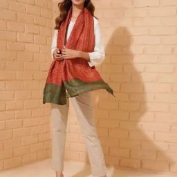 Fabindia Red Printed Stole-picture-29