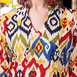 Anouk Printed Mandarin Collar Pure Cotton Tunic And Trouser image 5