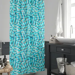 ArtzFolio Blue & Grey Printed Waterproof Shower Curtains-18