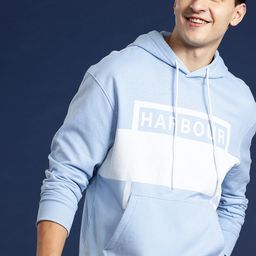 Mast & Harbour Colourblocked Brand Logo Printed Drop-Shoulder Sleeves Hooded Sweatshirt-image-19