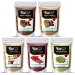 Online Quality Store Set Of 5 Amla Reetha Hibiscous Bringraj Shikakai Powder - 250 g Each-10