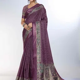 PBS PRINTS Digital Printed Bandhani Pure Silk Tussar Saree-7