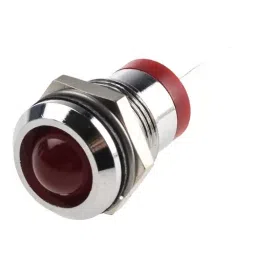 RS PRO Red Panel Mount Indicator 2V DC, Mounting Hole Size 12 mm, Termination Type , Model No 211954-41