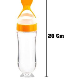 Joy Buzz Kids Set Of 2 Baby Spoon Feeder - 90 ml & Rattle Teether - Yellow & Blue image 5