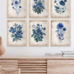 Kotart Brown & White 6 and more Piece Wood Floral and Botanical Wall Paintings-image-76