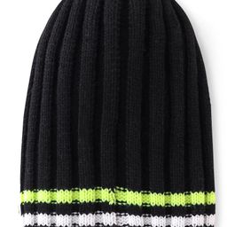 Pine Kids Cable Knit Design Woollen Cap Black - Diameter 11.5 cm-18