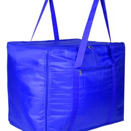 Kuber Industries Storage Attachi Bag  Parachute Travel Storage Bag  Underbed Storage Bag  Storage Organizer for Clothes  Zipper Closure Blanket Bag with Handle  Large  Blue-image-55