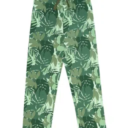 F&S Cotton Elastane Leaves Printed Pajama - Green-picture-36