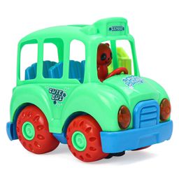 KIDS FUN Toys Battery Operated School Bus Toy with Moving Wheel Light & Sound - Light Green-image-4
