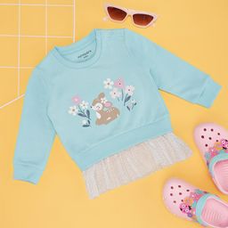 Pantaloons Baby Full Sleeves Baby Deer Printed Sweatshirt - Light Blue-image-39