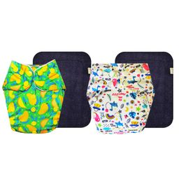 DUMBLEDO Premium Cloth Diaper with Leak-Proof, Absorbent 6-layer Black Insert - Dryfeel with Comfortable Fit for 3 Months to 3 Years, Pack of 2-19