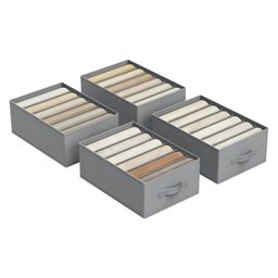 COZY VIBES Drawer Organisers with 6 Compartments, Folding Wardrobe Organisers, 42 x 30 x 17 cm, for Trousers, Clothes, Dove- PACK OF 1- COLOR MAY VARY-14