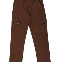 CAVIO Cotton Woven Solid Cargo Pants - Coffee-picture-39
