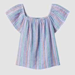GAP Girls Striped Flutter Sleeves Regular Top-picture-10