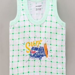Cucumber Cotton Sleeveless Vests Pack of 3 (Color & Print May Vary) image 2