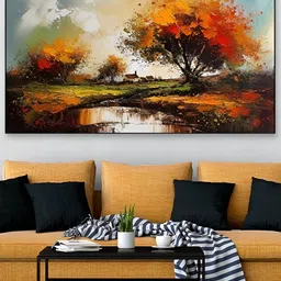 DEKORSTATION Green & Brown Painted Wooden Wall Art-image-24