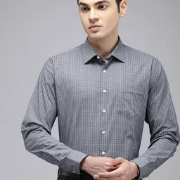 Van Heusen Slim Fit Self Checked Pure Cotton Formal Shirt-picture-39