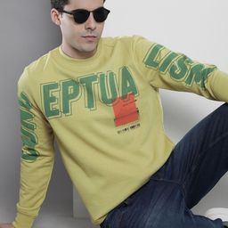 The Indian Garage Co Men Olive Green Printed Sweatshirt-image-99