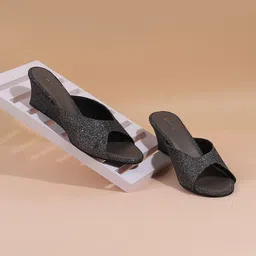 Mochi Women Grey Solid Heels-24