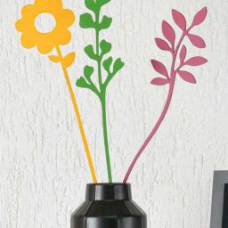 @home Multicolor Mdf Daisy Artificial Stick - Set of 3-image-92