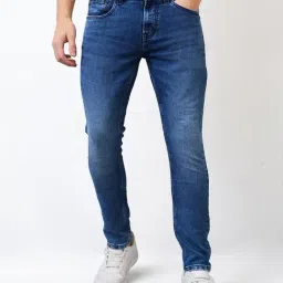 Spykar Blue Cotton Slim Solid Jeans-image-47