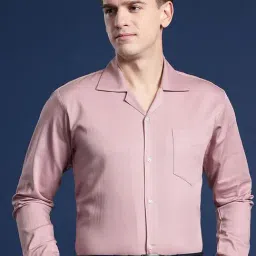 Hancock Purple Cotton Relaxed Fit Solid Shirts-image-62