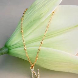 Accessorize London Gold Initial Sparkle Pendant Necklace for Women-4
