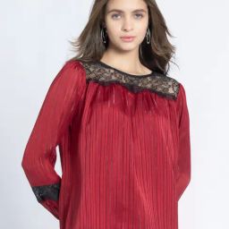 SHAYE Maroon Lace Top-image-60
