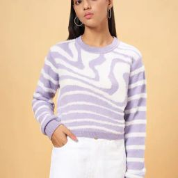 Coolsters by Pantaloons Lilac Printed Regular Fit Sweater-image-65
