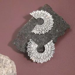Sohi silverplated half hoop earrings for women-image-91