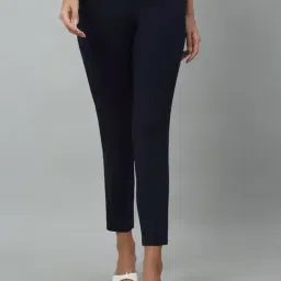 Cantabil Navy Cotton Straight Fit Pants-picture-31