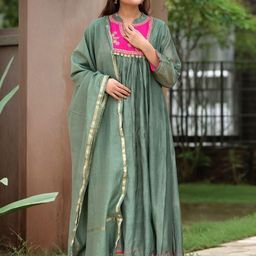 KALINI Women Solid Anarkali Kurta Set-41