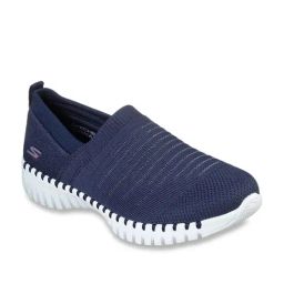Skechers Women's GO WALK SMART - WISE Navy White Walking Shoes-image-3