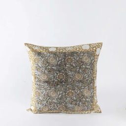 Fabindia Meghna Brown & Yellow Cotton Cushion Cover - Set of 1-image-54
