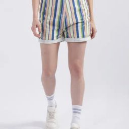 Iconic Multicolored Striped Shorts-image-18