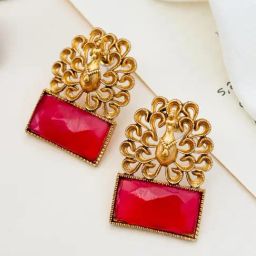 Abdesigns Gold-Tone Plated Enchanting Drop Earrings-47