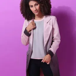 Campus Sutra Pink Ombre Print Coats-image-62